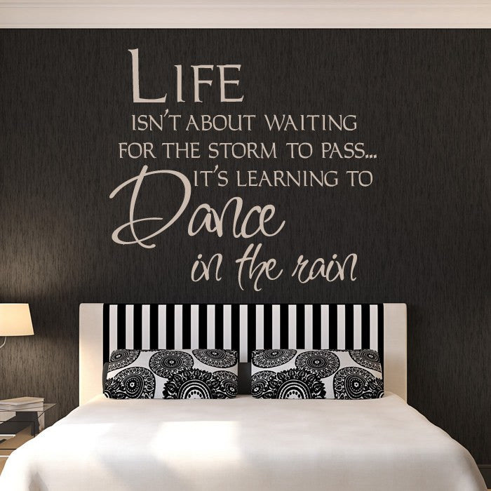 Life isn't about waiting for the storm to pass Wall Art Sticker | Apex Stickers