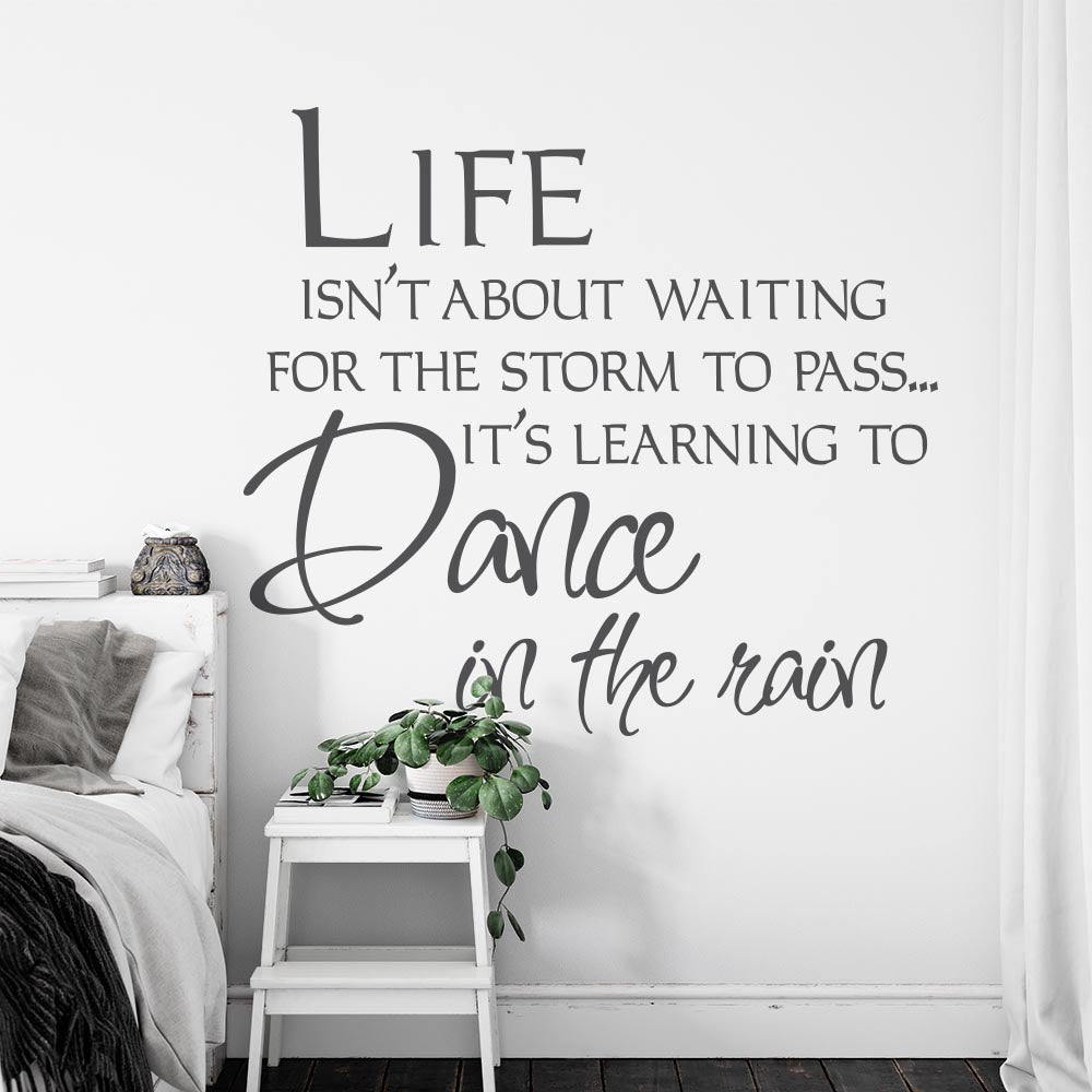 Life isn't about waiting for the storm to pass Wall Art Sticker | Apex Stickers