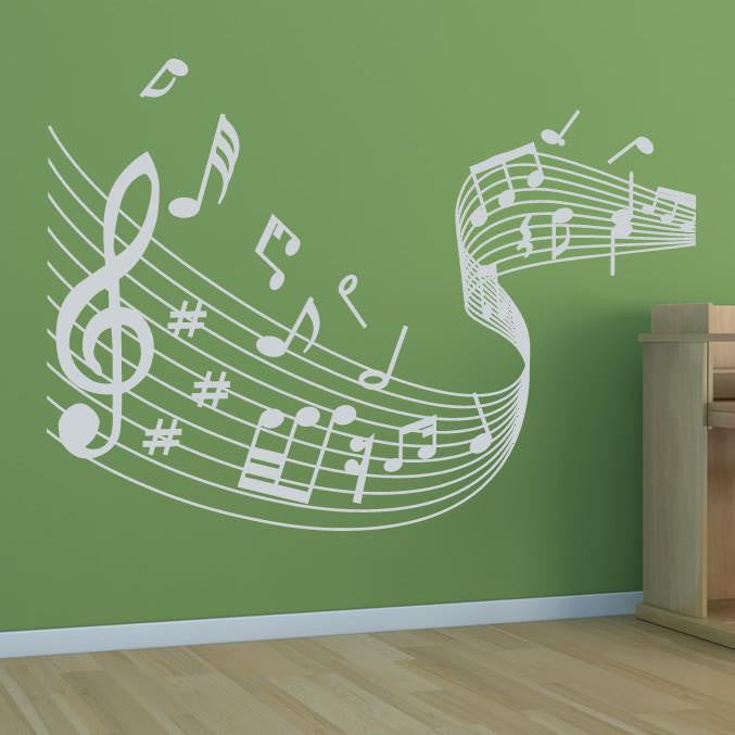 Musical Notes Wave Wall Art Sticker | Apex Stickers