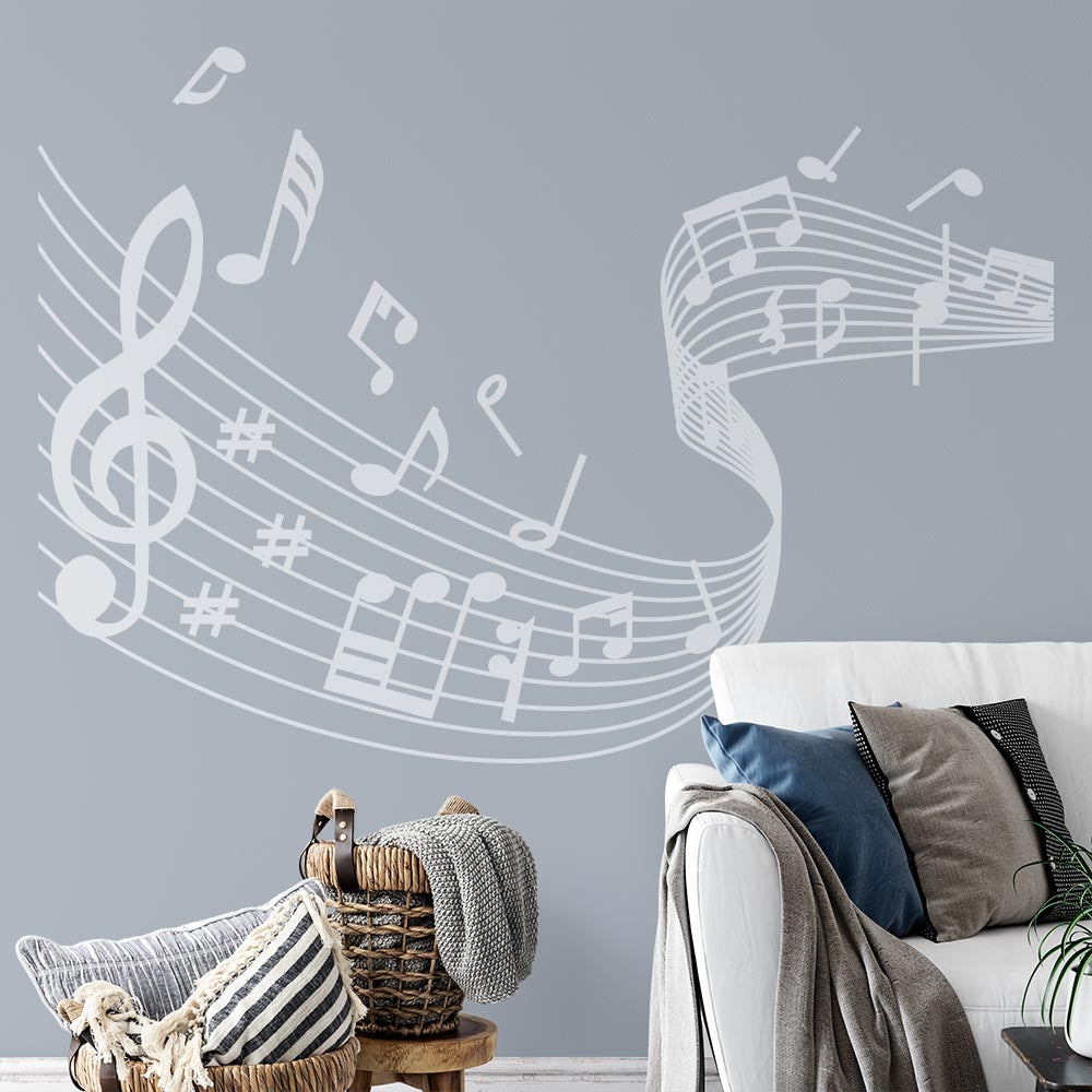 Musical Notes Wave Wall Art Sticker | Apex Stickers