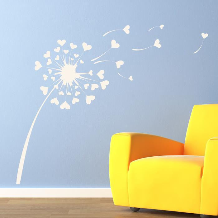 Dandelion Love Hearts Wall Art Sticker | Apex Stickers