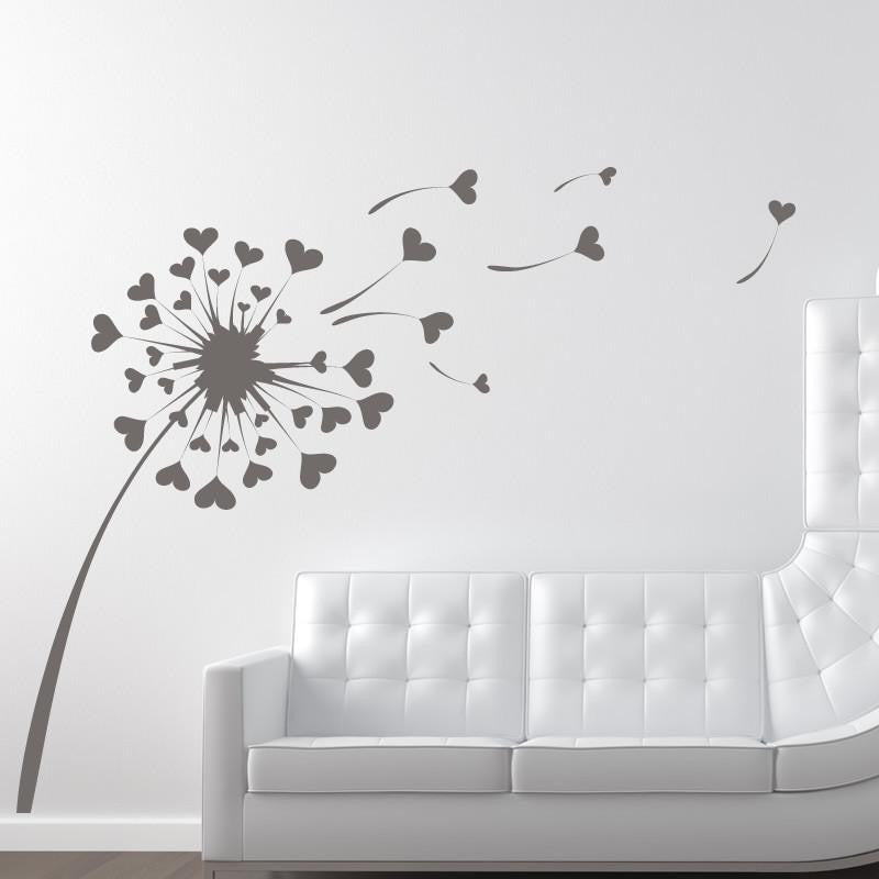 Dandelion Love Hearts Wall Art Sticker | Apex Stickers