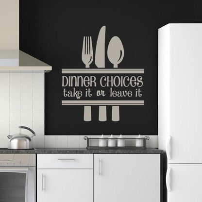 Dinner Choices Funny Quote Wall Art Sticker | Apex Stickers