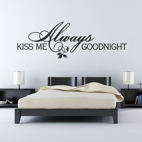 Always Kiss Me Goodnight Wall Art Sticker | Apex Stickers