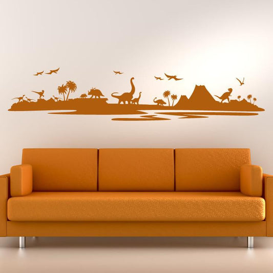 Dinosaur Landscape Wall Art Sticker | Apex Stickers