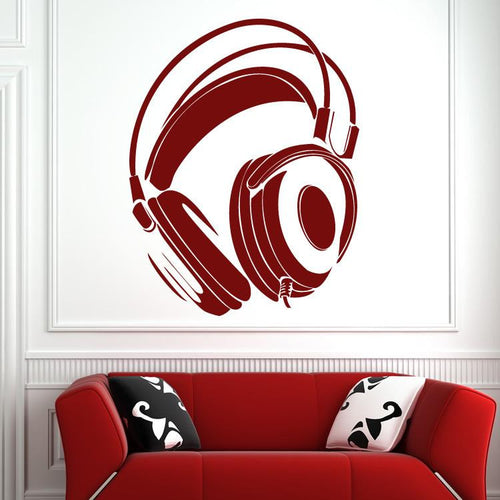 DJ Headphones Cans Wall Art Sticker | Apex Stickers