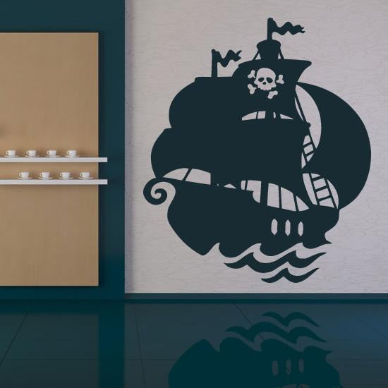 Kids Pirate Ship Wall Art Sticker | Apex Stickers