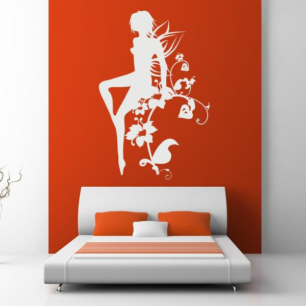 Flower Fairy Girl Wall Art Sticker | Apex Stickers