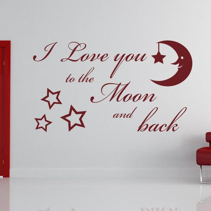 I Love You to the Moon and Back Wall Art Sticker | Apex Stickers