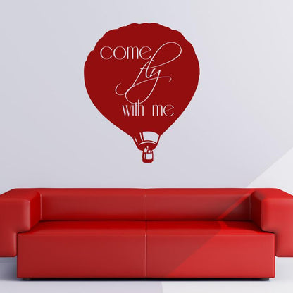 Come Fly With Me Hot Air Balloon Wall Art Sticker | Apex Stickers