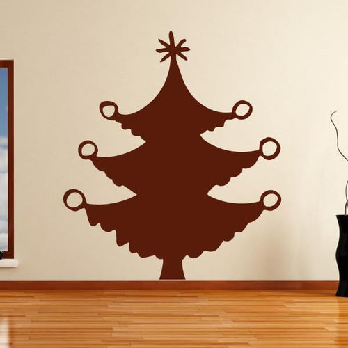 Christmas Tree with Baubles Wall Art Sticker | Apex Stickers