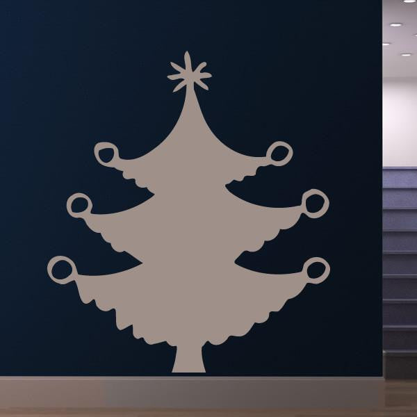 Christmas Tree with Baubles Wall Art Sticker | Apex Stickers