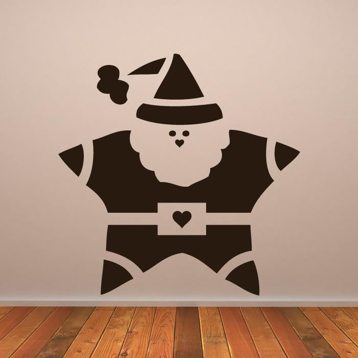 Santa Claus Father Christmas Star Wall Art Sticker | Apex Stickers