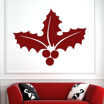 Christmas Holly and Berries Wall Art Sticker | Apex Stickers