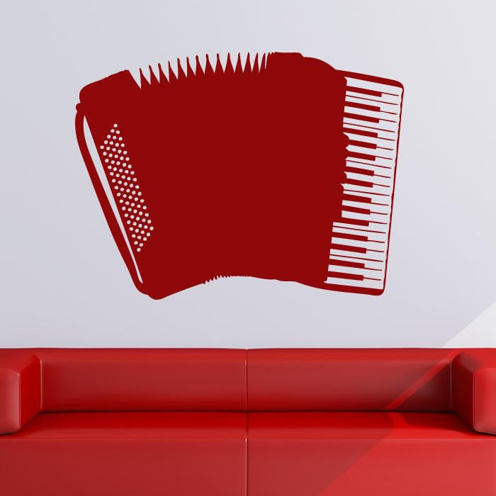 Accordion Musical Instrument Wall Art Sticker | Apex Stickers