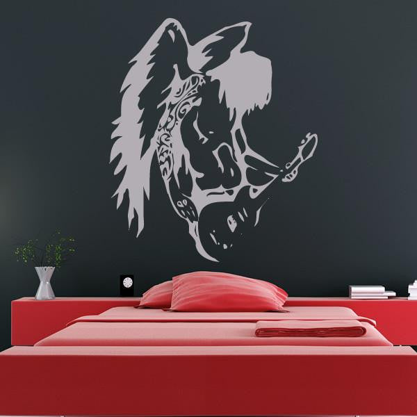 Angel with Electric Guitar Wall Art Sticker | Apex Stickers