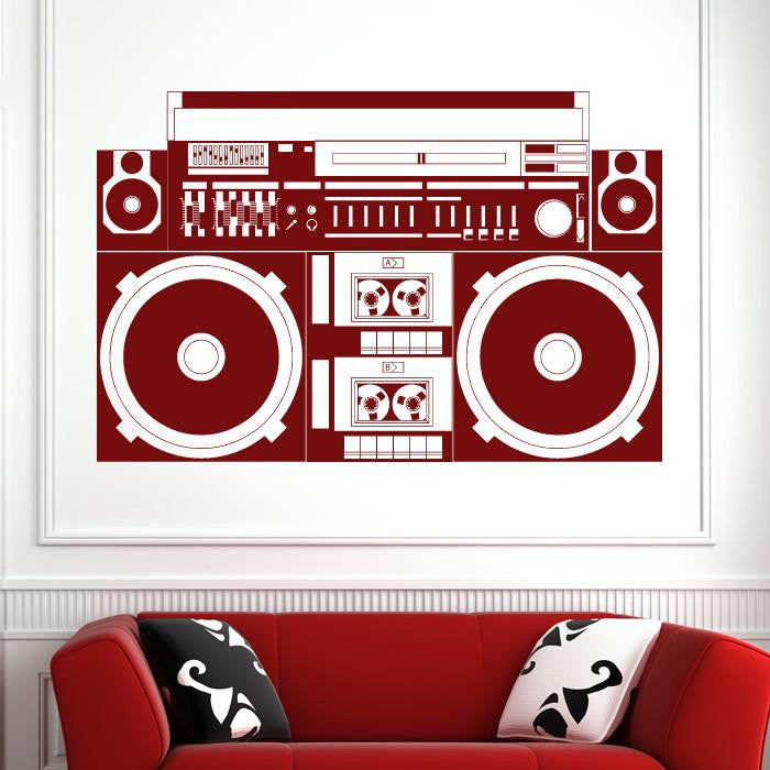 Ghetto Blaster 80's Stereo Tape Deck Wall Art Sticker | Apex Stickers