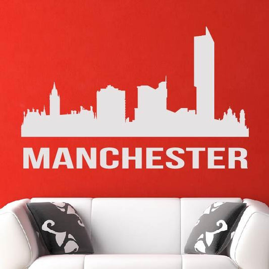 Manchester UK Cityscape Skyline Wall Art Sticker | Apex Stickers