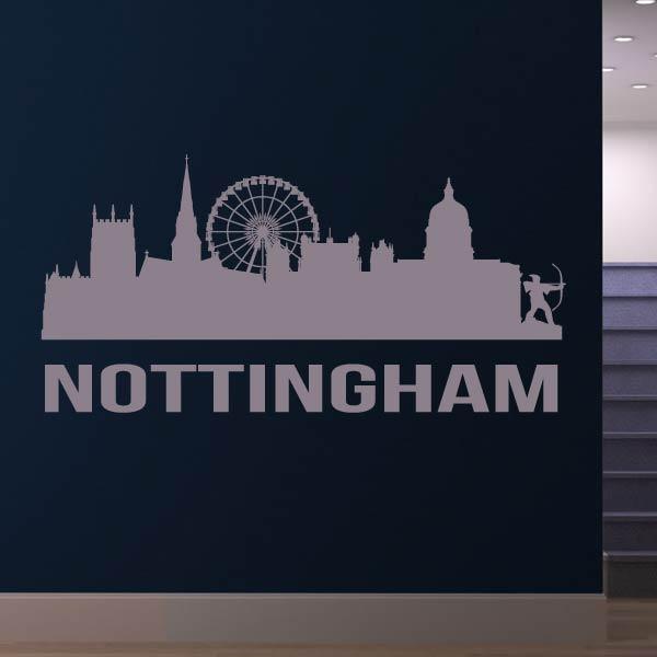 Nottingham UK Cityscape Skyline Wall Art Sticker | Apex Stickers