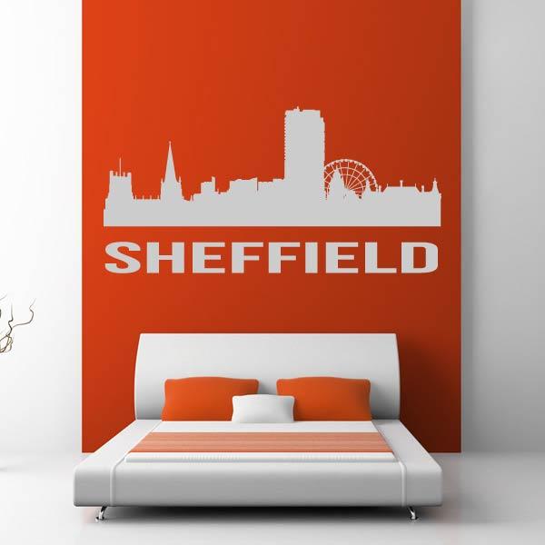 Sheffield UK Cityscape Skyline Wall Art Sticker | Apex Stickers