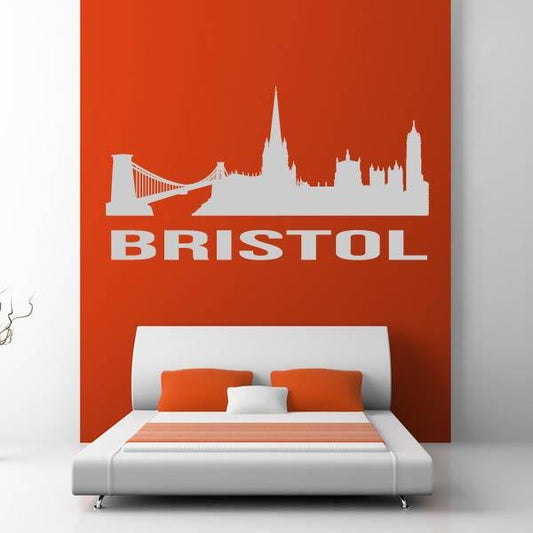 Bristol UK Cityscape Skyline Wall Art Sticker | Apex Stickers