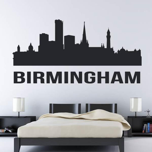 Birmingham UK Cityscape Skyline Wall Art Sticker | Apex Stickers