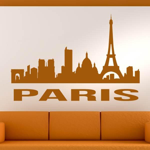 Paris France Cityscape Skyline Wall Art Sticker | Apex Stickers