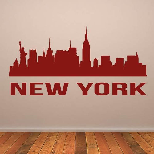 New York USA Manhattan Cityscape Skyline Wall Art Sticker | Apex Stickers