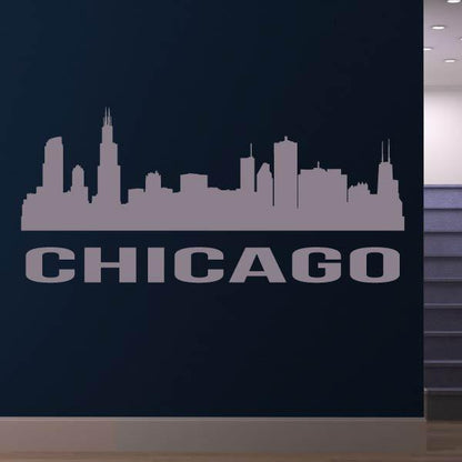 Chicago USA Cityscape Skyline Wall Art Sticker | Apex Stickers
