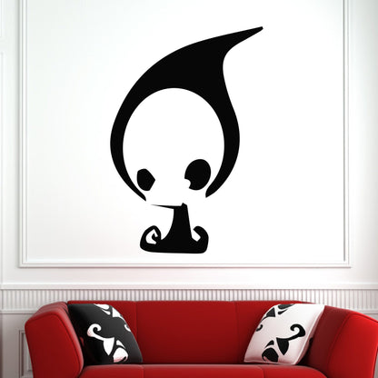 Cute Grim Reaper Head Wall Art Sticker | Apex Stickers