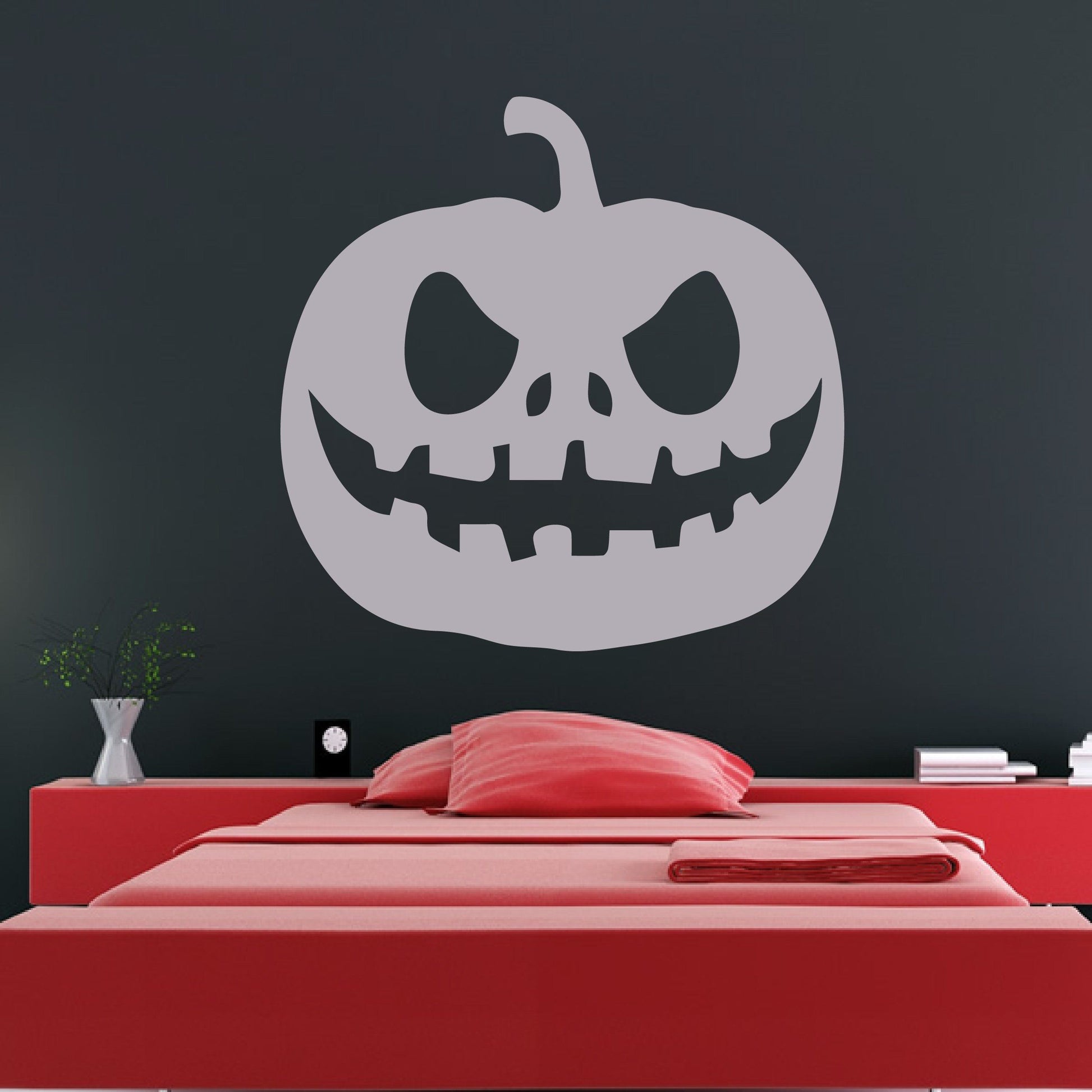 Evil Pumpkin Head Halloween Wall Art Sticker | Apex Stickers