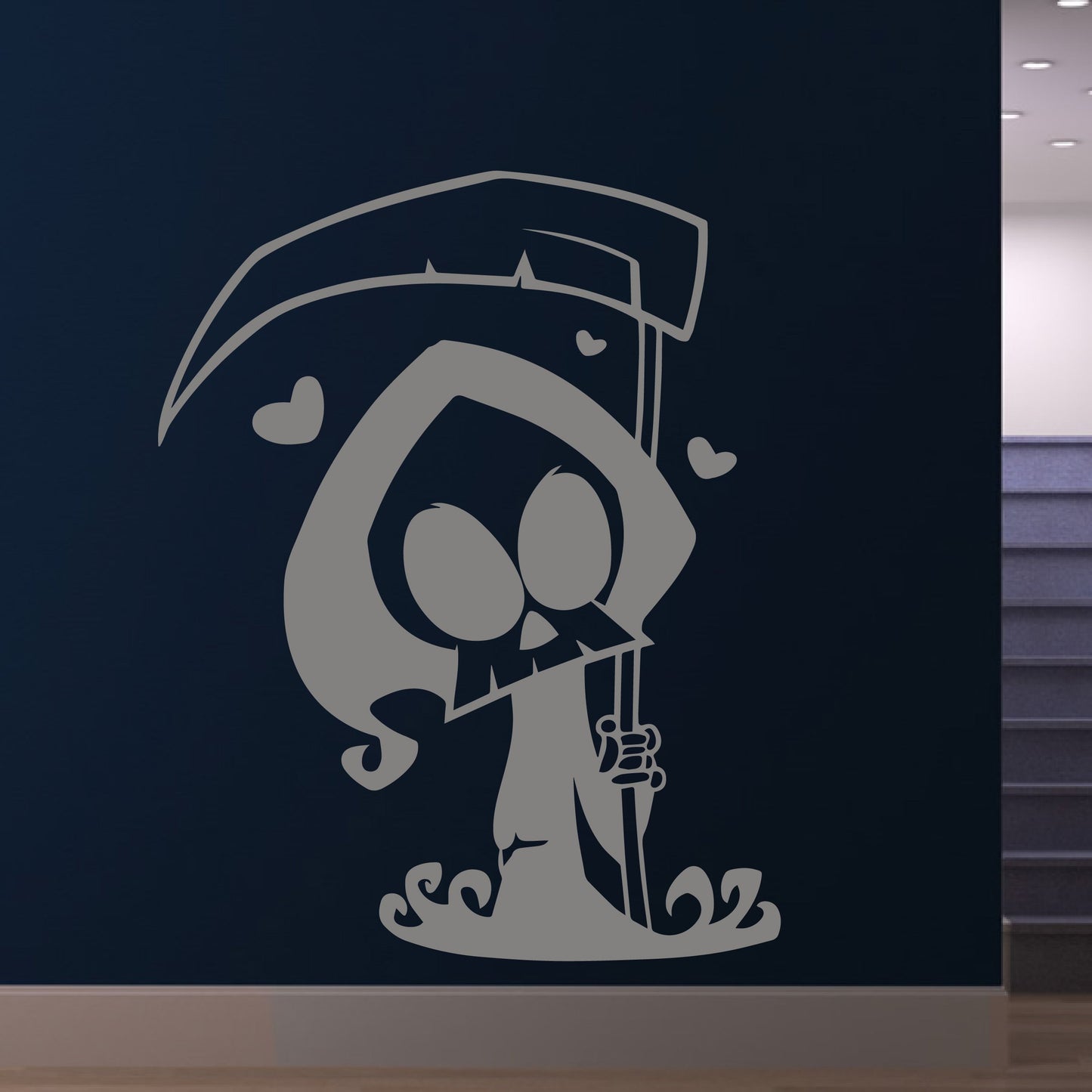 Cute Cartoon Grim Reaper Wall Art Sticker | Apex Stickers