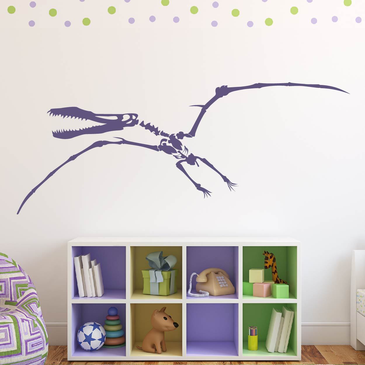 Pterodactyl Skeleton Dinosaur Wall Sticker | Apex Stickers