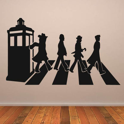 Dr Who Zebra Crossing Beatles Parody Wall Art Sticker | Apex Stickers