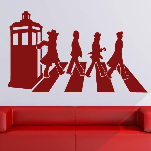 Dr Who Zebra Crossing Beatles Parody Wall Art Sticker | Apex Stickers