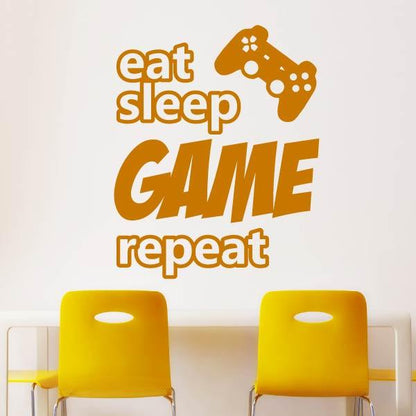 Eat Sleep Game Repeat Playstation Controller Wall Sticker | Apex Stickers