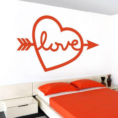 Love Heart Arrow Wall Sticker | Apex Stickers