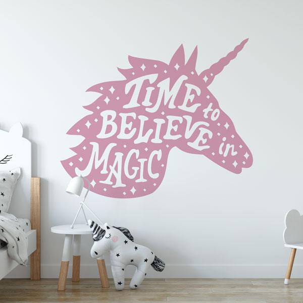 Unicorn Head Time to Believe in Magic Wall Sticker | Apex Stickers