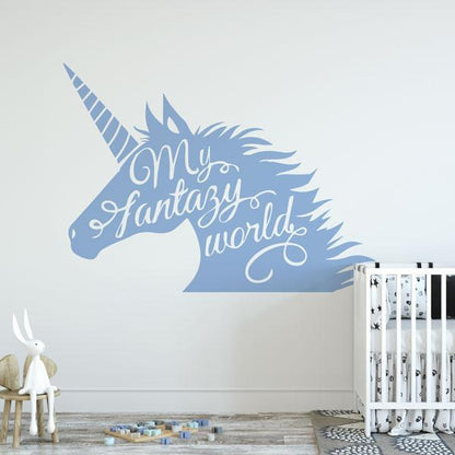 Unicorn Head My Fantasy World Wall Sticker | Apex Stickers