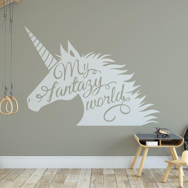 Unicorn Head My Fantasy World Wall Sticker | Apex Stickers