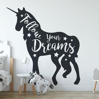 Unicorn Follow your Dreams Wall Sticker | Apex Stickers