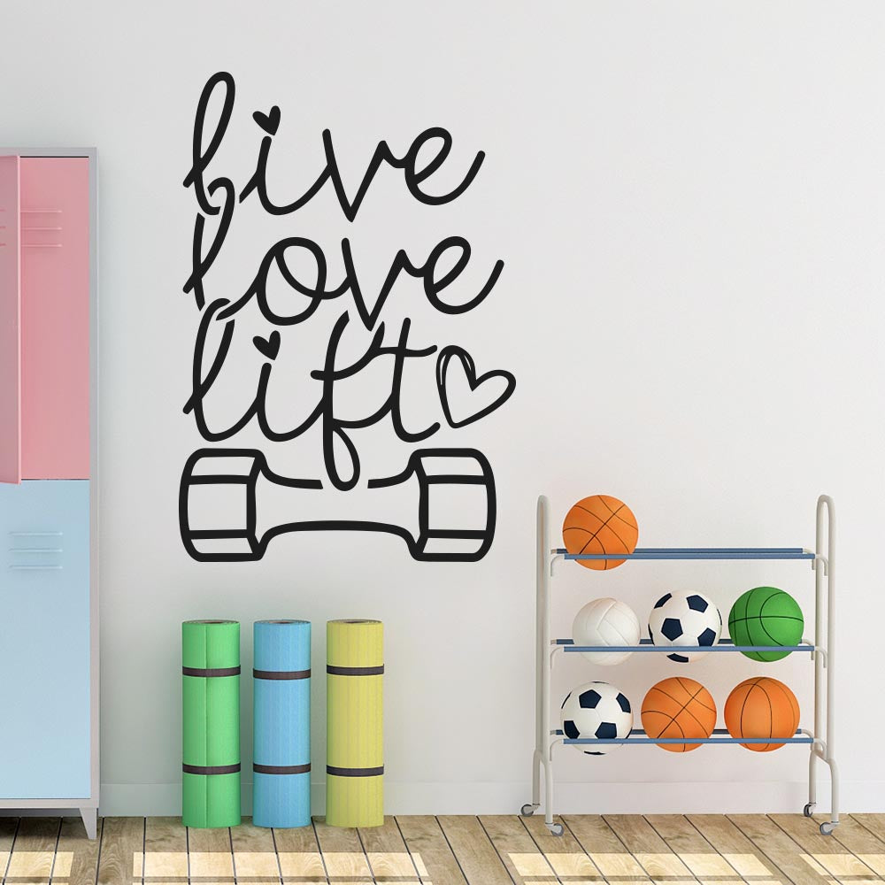 Live Love Lift Wall Sticker | Apex Stickers