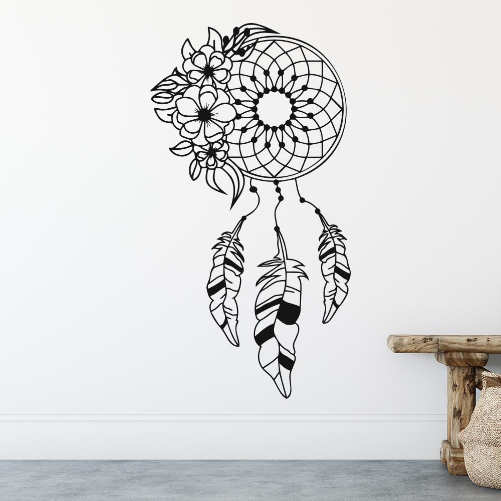 Dream Catcher With Flowers Wall Sticker | Apex Stickers