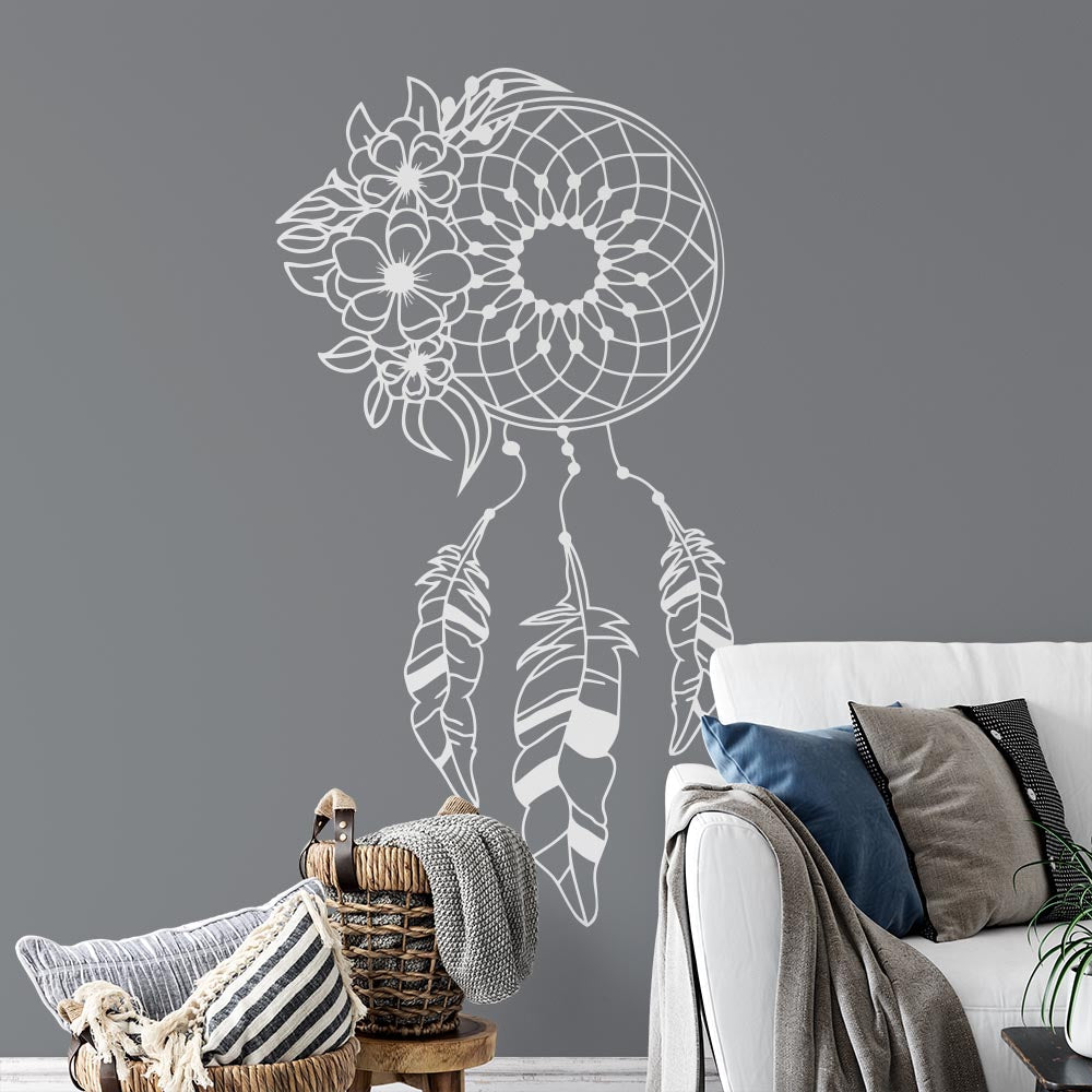 Dream Catcher With Flowers Wall Sticker | Apex Stickers