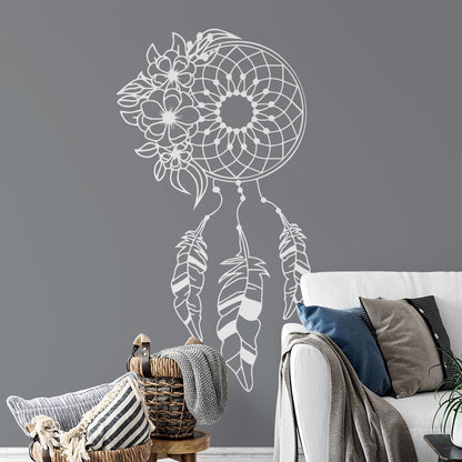 Dream Catcher With Flowers Wall Sticker | Apex Stickers