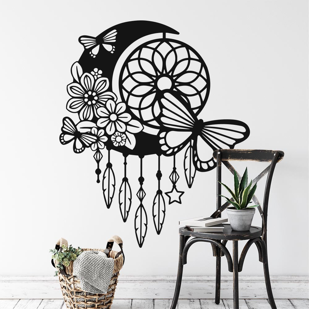 Moon Dream Catcher With Butterflies Wall Sticker | Apex Stickers