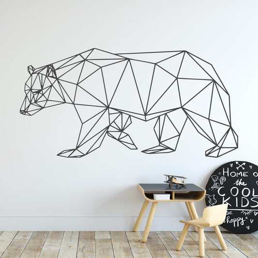 Geometric Polygonal Bear Wall Sticker | Apex Stickers