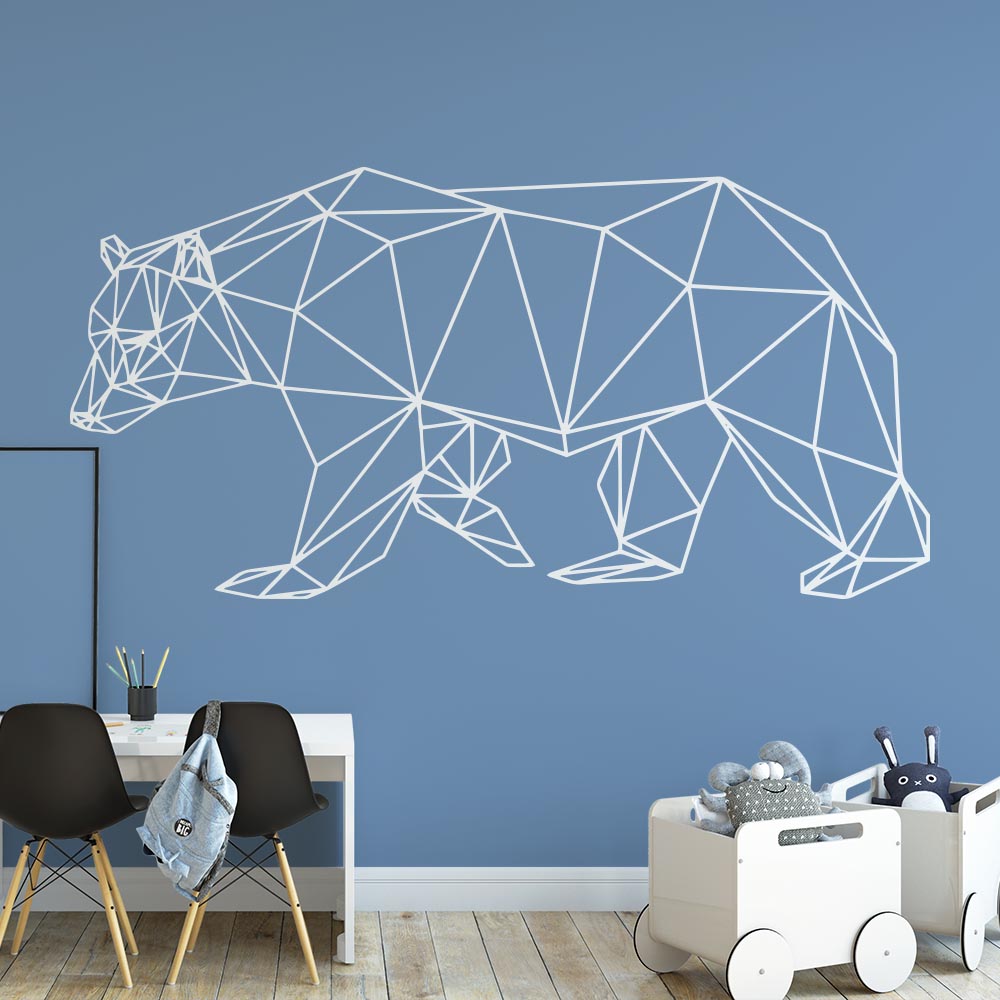 Geometric Polygonal Bear Wall Sticker | Apex Stickers