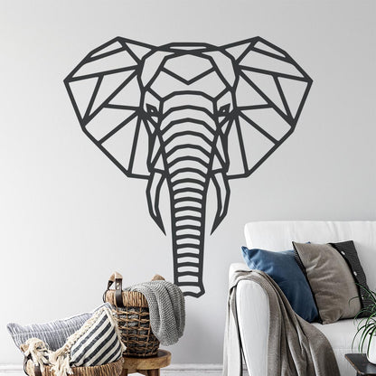 Geometric Polygonal Elephant Head Wall Sticker | Apex Stickers