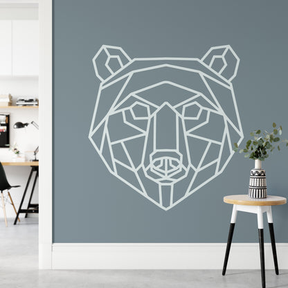 Geometric Polygonal Bear Head Wall Sticker | Apex Stickers